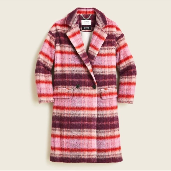 J. Crew Jackets & Blazers - IN SEARCH OF JCrew collection topcoat in burgandy tartan size S